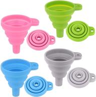 👉 pack of 4 silicone collapsible funnels - foldable kitchen hoppers for effortless liquid, powder, and water bottle transfer logo