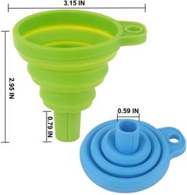 img 3 attached to 👉 Pack of 4 Silicone Collapsible Funnels - Foldable Kitchen Hoppers for Effortless Liquid, Powder, and Water Bottle Transfer