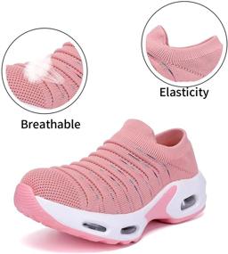 img 1 attached to PromArder Women's Running Shoes: Breathable Slip-on Tennis Sneakers with Upgrade Air Cushion for Comfortable Walking and Fashionable Style