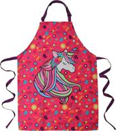 kids apron unicorn painting cleaning kitchen & dining logo