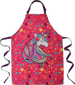 img 4 attached to Kids Apron Unicorn Painting Cleaning Kitchen & Dining