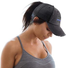 img 1 attached to Speedy Pros Ponytail Embroidery Distressed Sports & Fitness for Team Sports