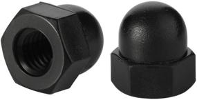 img 4 attached to ✳️ 25-Pack M8-1.25 Black Nylon Hex Cap Nuts: Inner Threaded Protection Cover