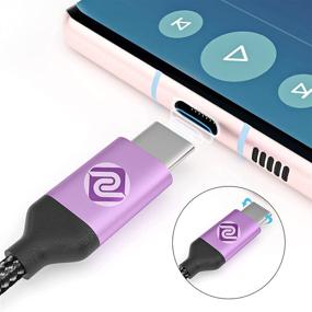 img 3 attached to 🟪 Адаптер USB C к 3.5 мм аудио, адаптер для наушников Type C AUX стерео-разъем Hi-Res для Samsung S21/S20 - фиолетовый