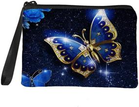 img 4 attached to 🦋 Jeiento Blue Butterfly Wallets for Women - Stylish Business Purse with Coin Pocket, Zip Around Closure, Spacious Capacity, and Durable Handbag Design - Perfect for Banquets, Parties, Clutch Bag, and Phone Holder Wallet