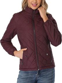 img 4 attached to PEIQI Quilted Outwear Pockets X Large Women's Clothing