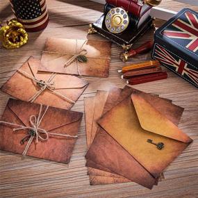 img 1 attached to 💌 Vintage Paper and Envelope Set: Antique-Looking Old Style Stationery Kit with 24 Vintage Paper, 12 Envelopes, and Vintage Accessories