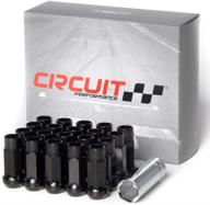 🔧 circuit performance forged steel extended open end hex lug nut set: 12x1.5 black - 20 piece + tool for aftermarket wheels logo