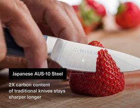 img 3 attached to 🔪 Misen 3 Inch Paring Knife - Small Kitchen Knife for Precise Cutting of Fruit, Vegetables, and More - Ultra Sharp High Carbon Steel Blade, Blue