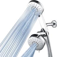 airjet-500 3-in-1 high pressure luxury shower combo - 34 settings, enhanced power with less water! long 6ft stainless steel hose, all-chrome finish logo