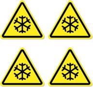 ❄️ dealzepic - stay alert with low temperature/cold hazard warning sign stickers! logo