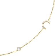 🎁 pavé sideways initial necklace: personalized 18k gold plated silver jewelry for layering, perfect gift logo