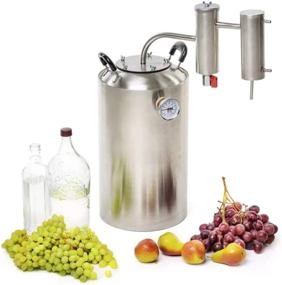 img 2 attached to SPEAKEASY Moonshine Still 5 Gallon - 20 Liter Stainless Steel Water 🥃 Distiller Brewing DIY Kit with Bimetallic Thermometer for Home-made Wine Whiskey Brandy Spirits