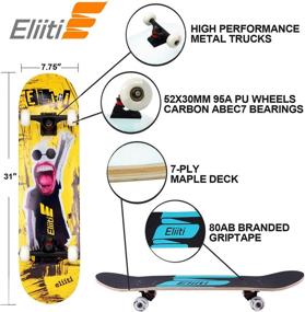 img 3 attached to ELIITI Skateboard Complete Double Beginners Sports & Fitness