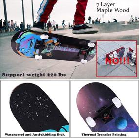 img 2 attached to ELIITI Skateboard Complete Double Beginners Sports & Fitness