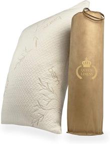 img 4 attached to Queen Linens Bamboo Pillow(2 Pack) – Premium Memory Foam Pillow with Breathable Pillowcase - Queen Size Pillow for Neck and Upper Body Support