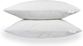 img 1 attached to Queen Linens Bamboo Pillow(2 Pack) – Premium Memory Foam Pillow with Breathable Pillowcase - Queen Size Pillow for Neck and Upper Body Support