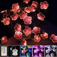 🌸 vibrant multicolor flower lights: battery operated & usb powered 13ft string lights with remote control timer - perfect for nursery, bedroom, wedding decor and more! логотип