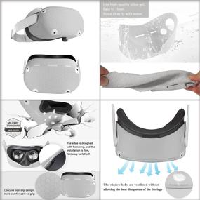 img 1 attached to Oculus Quest 2 VR Headset Combo Set: 6-in-1 Accessories Bundle with VR Shell Protector Cover, Silicone Face Cover, Lens Protector Cover, Controller Protector Cover, Thumb Button Cap, and Cleaning Cloth