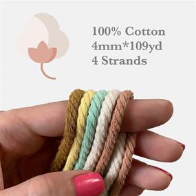 img 3 attached to 🧵 100% Natural Cotton Macrame Cord, TAMMI CO | Colored Craft Cord for Wall Hangings, Plant Hangers, Dream Catchers | Light Brick, 4mm 109yd Length