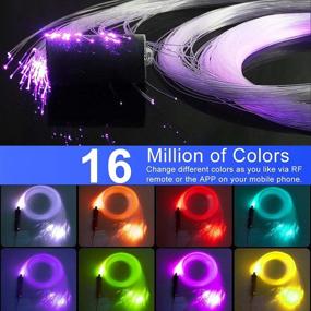 img 2 attached to AZIMOM Bluetooth Car Use 6W RGB LED Fiber Optic Lights Star Ceiling Light Kit with APP Remote Controller, 150pcs of 0.03in 6.5ft Optic Cable, Music Mode, Sensory Lighting for Indoor Home Interior Decoration