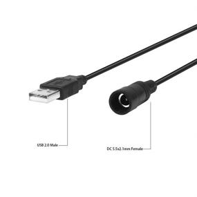 img 3 attached to 💡 Electop USB 2.0 Male to DC 5.5x2.1mm Female Power Extension Adapter Cable: Extend DC Power with USB Convenience