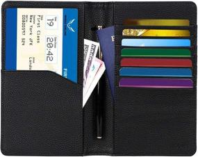 img 1 attached to Passport Wallet Travel Black Beige Travel Accessories in Passport Wallets
