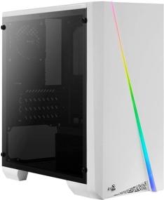 img 4 attached to Aerocool Cylon Mini Micro ATX White PC Box with RGB 13 Window and 8Cm Fan