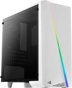 img 2 attached to Aerocool Cylon Mini Micro ATX White PC Box with RGB 13 Window and 8Cm Fan