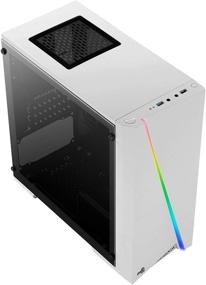 img 1 attached to Aerocool Cylon Mini Micro ATX White PC Box with RGB 13 Window and 8Cm Fan