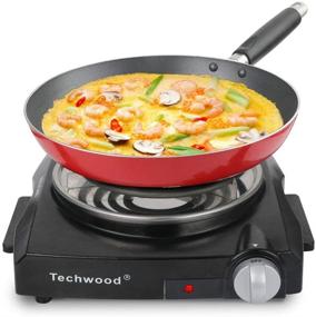 img 3 attached to 🔥 Convenient Techwood 1100W Portable Electric Coil Hot Plate: Upgraded Stainless Steel Design for Easy Countertop Cooking and Cleaning