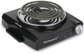 img 4 attached to 🔥 Convenient Techwood 1100W Portable Electric Coil Hot Plate: Upgraded Stainless Steel Design for Easy Countertop Cooking and Cleaning