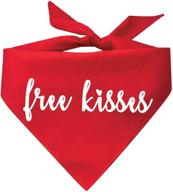 valentine's day dog bandana - assorted colors with free kisses логотип