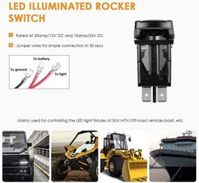 img 1 attached to ⚡️ Набор переключателя Auxbeam LED Light Bar Rocker с проводящим плетением, предохранителем и реле - включает 3 линии переключения