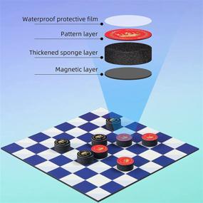 img 1 attached to BSTSHIER Travel Magnetic Checkers Tic Tac Toe