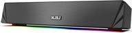 🔊 njsj rgb gaming pc soundbar - 10w hifi stereo speaker with 3.5mm aux-in & usb powered for desktop, pc, laptop, monitor logo