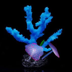 img 4 attached to 🌿 Glowing Silicone Coral Plant: Outstanding Aquarium Décor for Fish Tank, Uniclife Artificial Decoration