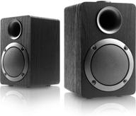 🔊 mica pb20i usb-powered computer speakers: upgraded version with 2.0ch surround sound, wooden wired led volume control mini speaker for multiple devices (3.5mm aux & pc input) logo