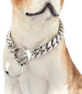 🐶 tobetrendy heavy duty cuban link dog collar - silver stainless steel chain links 14mm - ideal for medium to large dogs - 16inches to 26inches logo