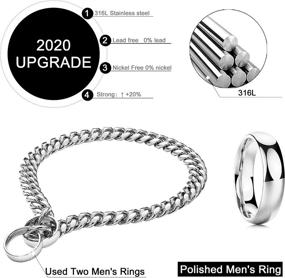 img 3 attached to 🐶 ToBeTrendy Heavy Duty Cuban Link Dog Collar - Silver Stainless Steel Chain Links 14MM - Ideal for Medium to Large Dogs - 16inches to 26inches