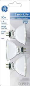 img 2 attached to 💡 GE MR16 Halogen Flood Light Bulb, 50W, 890 Lumens, GU5.3 2-Pin Base, Warm White, 3-Pack, Indoor/Outdoor