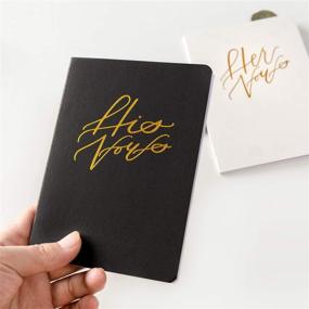 img 2 attached to Wedding Vows His &amp; Her Set - Elegant Black &amp; White Paper Cover with Gold Gilding - Ideal Bridal Shower Gifts - Calculs