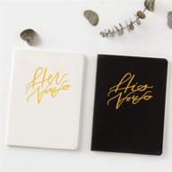 wedding vows his &amp; her set - elegant black &amp; white paper cover with gold gilding - ideal bridal shower gifts - calculs logo