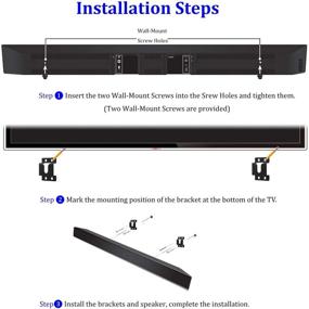 img 3 attached to Convenient SoundBar Wall Mount Bracket for Vizio Soundbar SB4051-C0 S3851W-D4 S4251W-B4 S5451W-C2 SB3651-F6 SB3851-C0 with Screws - Space-saving Solution