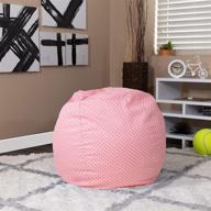 🌸 small light pink dot bean bag chair for kids and teens by flash furniture logo