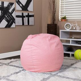 img 4 attached to 🌸 Small Light Pink Dot Bean Bag Chair for Kids and Teens by Flash Furniture