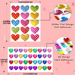 img 3 attached to 💖 Valentine Heart Stickers - Partywind 62 Sheets | Glitter & 3D Styles | Self-Adhesive Love Stickers for Envelopes, Scrapbook, Valentines Day Wedding Decorations & Party Favors