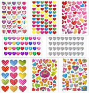 💖 valentine heart stickers - partywind 62 sheets | glitter & 3d styles | self-adhesive love stickers for envelopes, scrapbook, valentines day wedding decorations & party favors logo