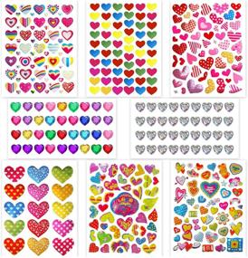 img 4 attached to 💖 Valentine Heart Stickers - Partywind 62 Sheets | Glitter & 3D Styles | Self-Adhesive Love Stickers for Envelopes, Scrapbook, Valentines Day Wedding Decorations & Party Favors