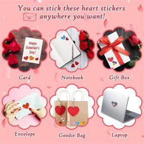 img 1 attached to 💖 Valentine Heart Stickers - Partywind 62 Sheets | Glitter & 3D Styles | Self-Adhesive Love Stickers for Envelopes, Scrapbook, Valentines Day Wedding Decorations & Party Favors